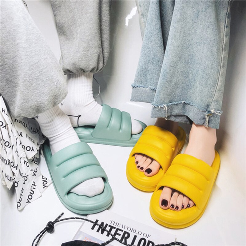 Non Slip Thick Platform Bathroom Slippers Women Soft Sole Cloud Slide Slipper Woman Outdoor Flat Sandals Indoor Flip Flops image 64