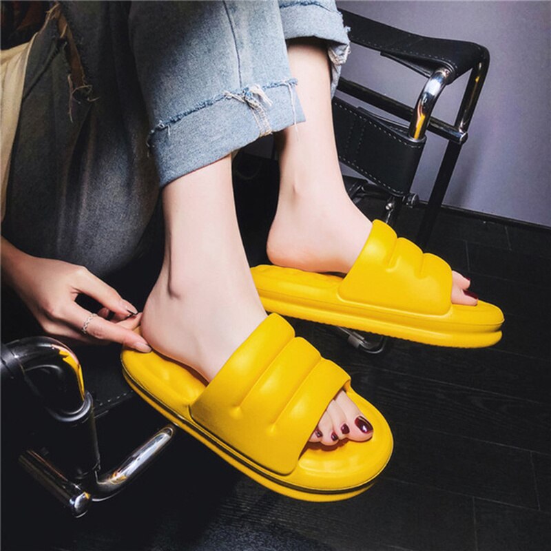 Non Slip Thick Platform Bathroom Slippers Women Soft Sole Cloud Slide Slipper Woman Outdoor Flat Sandals Indoor Flip Flops image 63