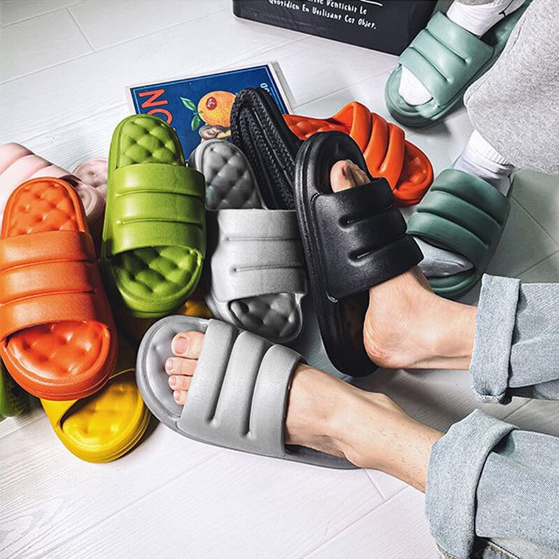 Non Slip Thick Platform Bathroom Slippers Women Soft Sole Cloud Slide Slipper Woman Outdoor Flat Sandals Indoor Flip Flops image 65