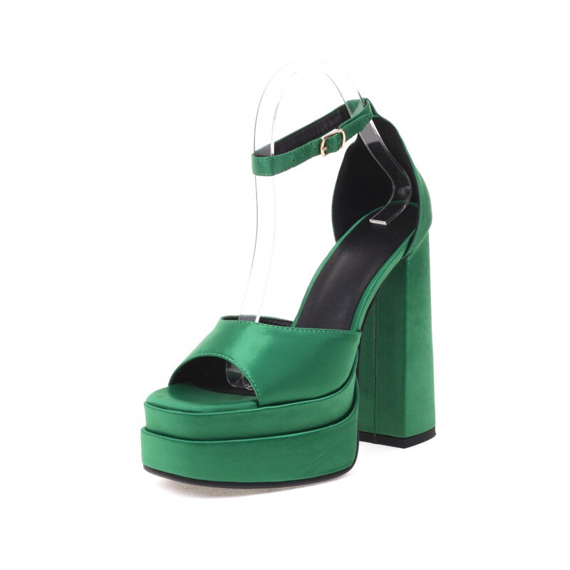 processing time:3-5 days after placing orders--Women Sandals Summer Sexy Platforms Thick High Heels Ankle Strap Shoes Woman Wedding Party Prom Night Club Pumps image 32