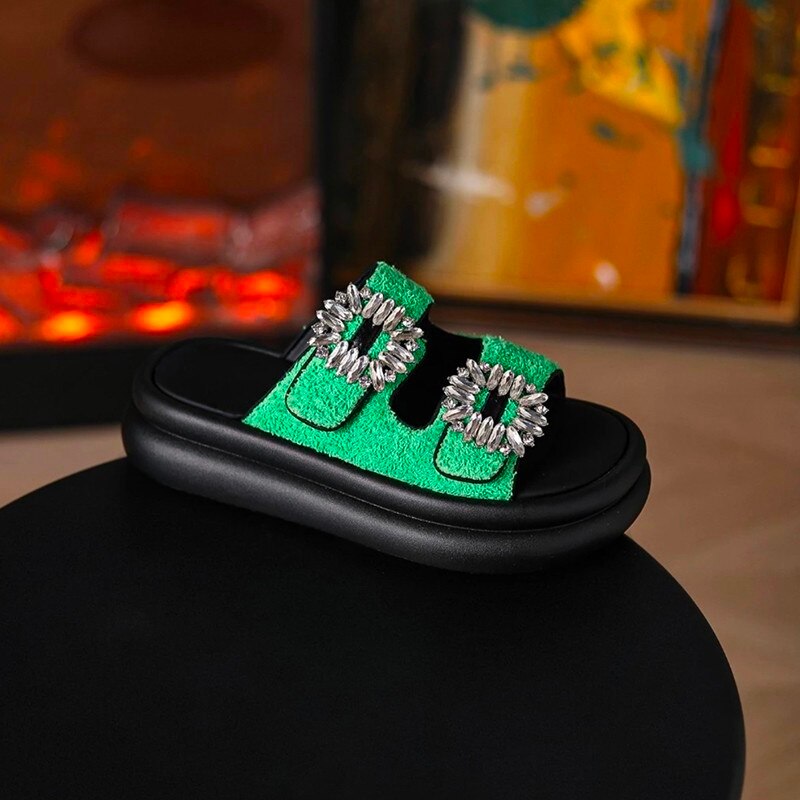 Platform Slippers for Women Summer Open Toe Buckle Women's Slippers Outdoor Wedge Casual Ladies Sandals Female Shoes image 14