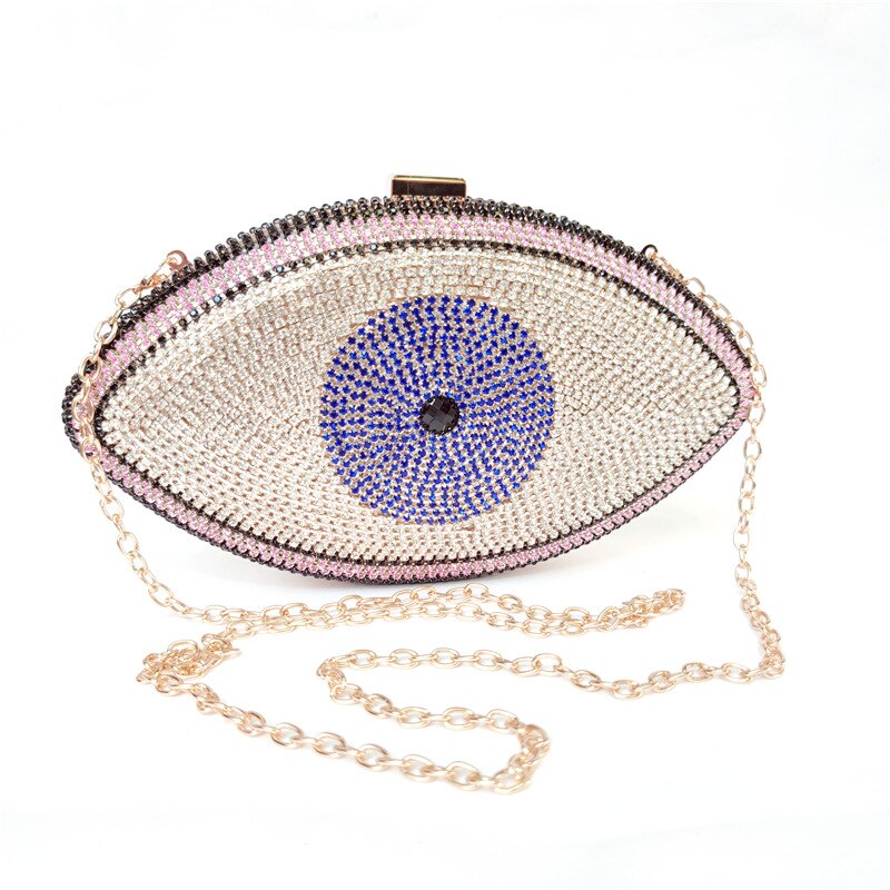 Evil Eye Rhinestone Clutch Purse Crystal Evening Bag Wedding Party Handbag