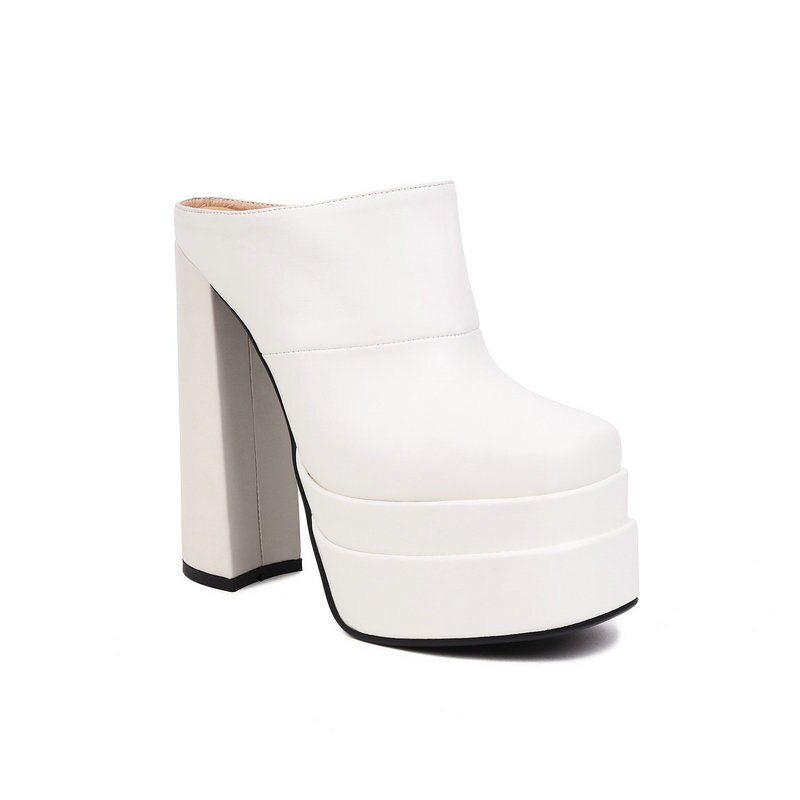 processing time:3-5 days after placing orders--Gold Olive Closed Toe Sexy Super Block High Heels Womens Slides Sandals Crocodile PU Skin Leather Insole Platform Slippers Mules image 64