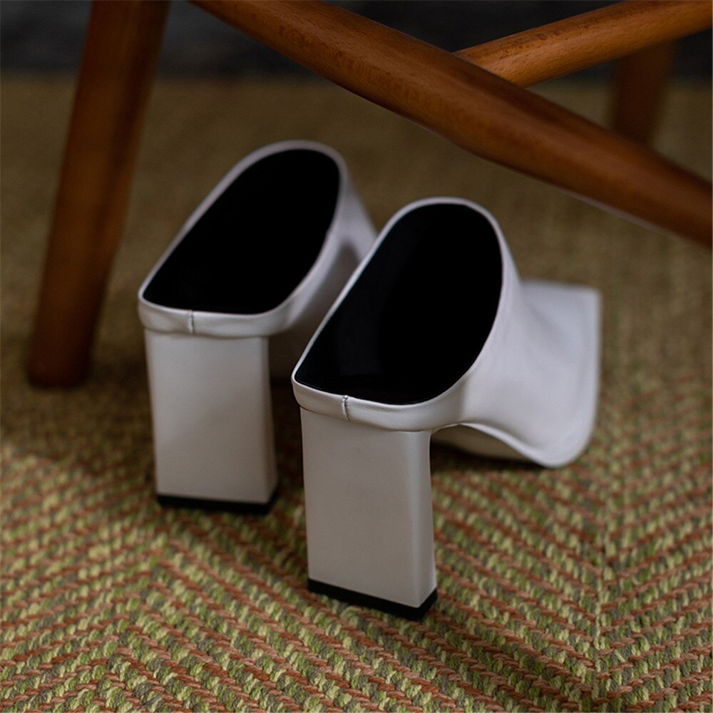 Processing Time:7-15 days after placing orders MILI-MIYA Square Toe Solid Color Women Full Genuine Leather Thick Heels Slip On Dress Party Summer Shoes Size 34-40 image 19