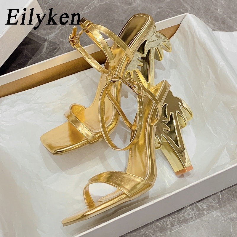 Eilyken Sexy Green Ankle Cross Strap Sandals Women Summer Open Toe Club Stripper Design Fretwork Heels Ladies Shoes image 30