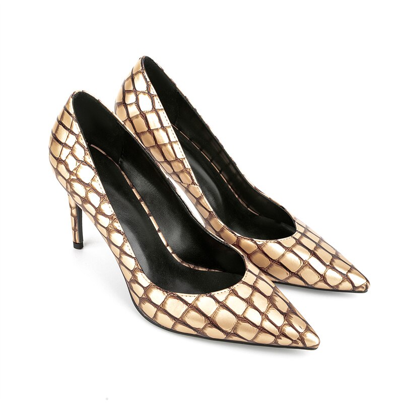 processing time:7-10 days after placing orders--Spring and Summer Pointy Thin High-heeled Shoes Elegant Sexy Plaid Shallow Mouth Single Shoes Banquet Show Work Shoes image 62