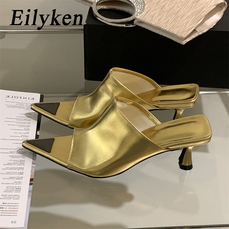 Processing time:3-5days after placing orders Eilyken Summer Pointed Peep Toe Slide Slippers Women Thin Low Heels Banquet Party Prom Ladies Designer Shoes Zapatos Mujer