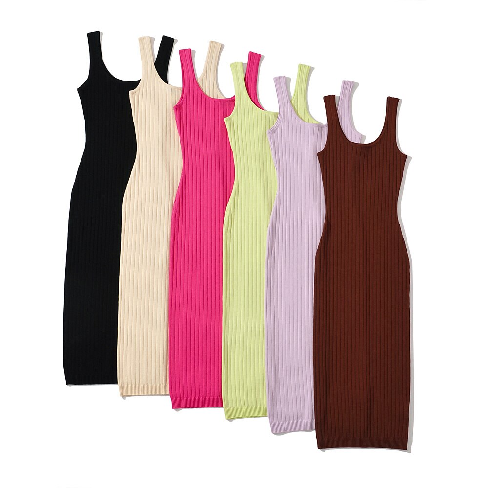 Dresses for women Summer casual dress elegant bodycon dress knitted vintage purple beach sundress