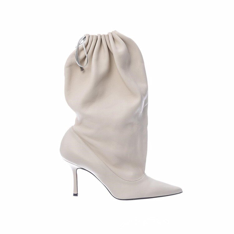processing time：15 days after placing orders --women's autumn and winter elastic high-heeled boots to keep warm short fluffy thick-soled pointed boots image 12