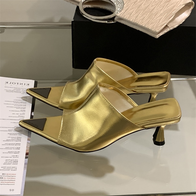Processing time:3-5days after placing orders Eilyken Summer Pointed Peep Toe Slide Slippers Women Thin Low Heels Banquet Party Prom Ladies Designer Shoes Zapatos Mujer image 11