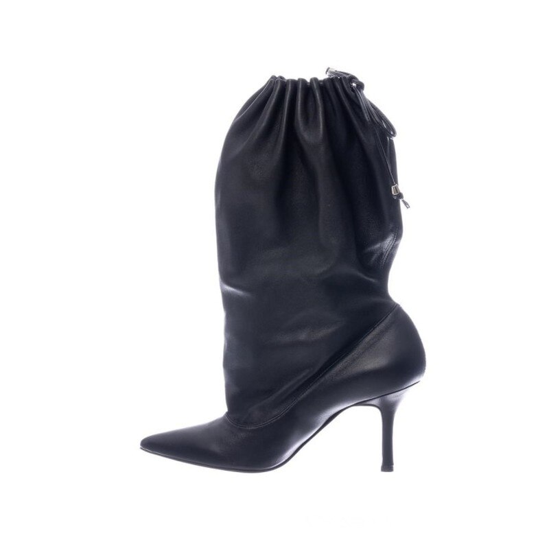 processing time：15 days after placing orders --women's autumn and winter elastic high-heeled boots to keep warm short fluffy thick-soled pointed boots image 56