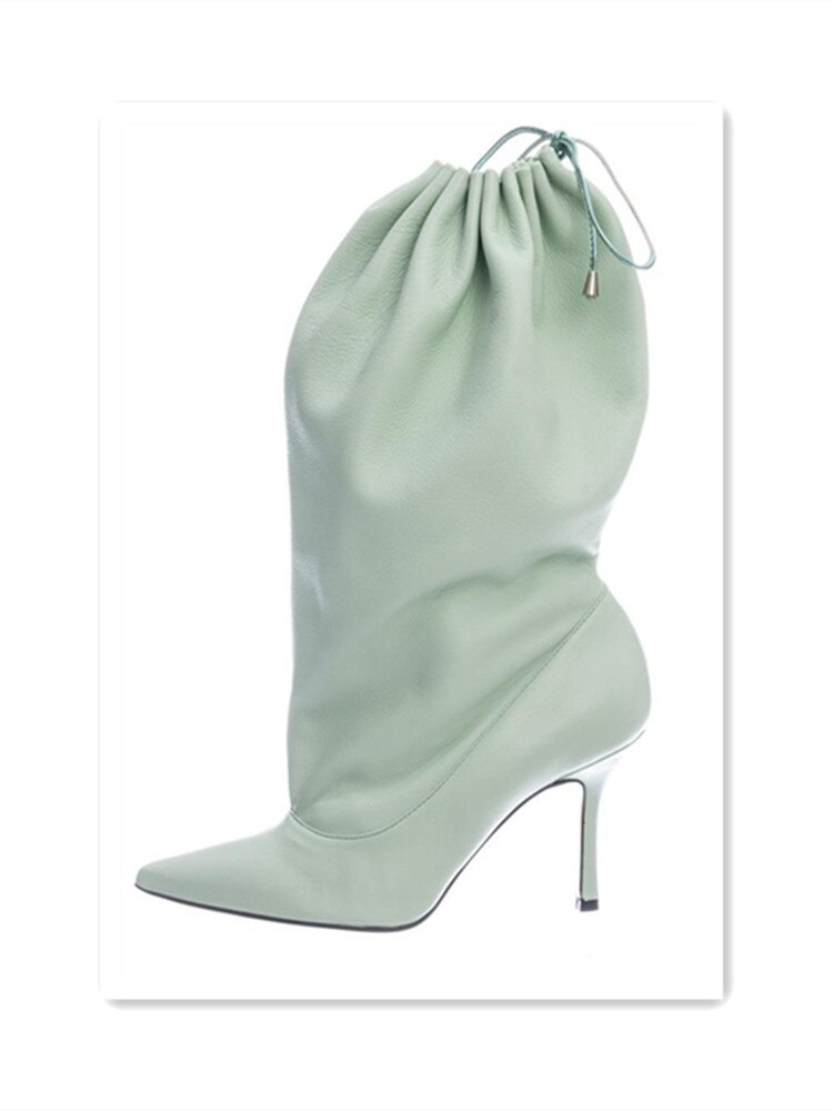 processing time：15 days after placing orders --women's autumn and winter elastic high-heeled boots to keep warm short fluffy thick-soled pointed boots image 44