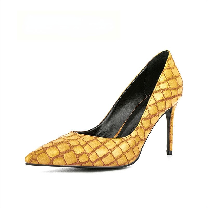 processing time:7-10 days after placing orders--Spring and Summer Pointy Thin High-heeled Shoes Elegant Sexy Plaid Shallow Mouth Single Shoes Banquet Show Work Shoes image 40