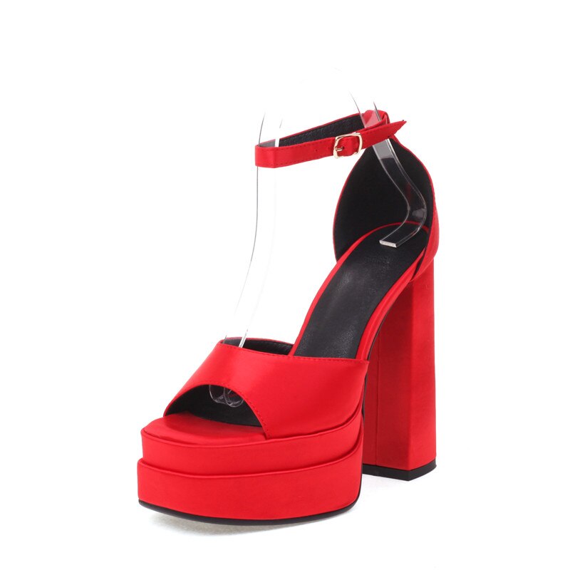 processing time:3-5 days after placing orders--Women Sandals Summer Sexy Platforms Thick High Heels Ankle Strap Shoes Woman Wedding Party Prom Night Club Pumps image 68