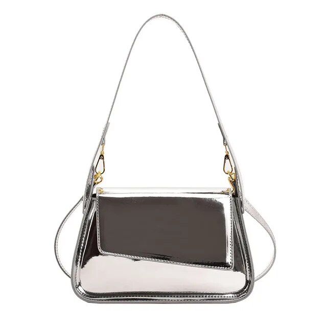 Brand Luxury Designer Laser Women Armpit Bag Gold Chic Female Shoulder Bags Party Clutches Trend