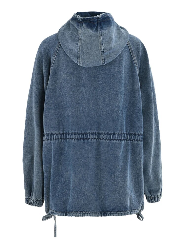 Spliced Patchwork Denim Jacket Side View