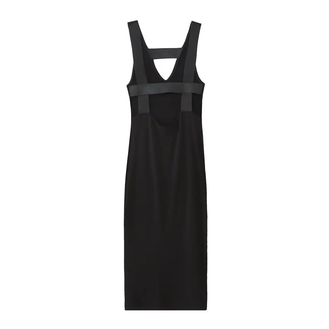 Black Slip Midi Dress Woman Bodycon Knitted Dresses for Women Beach Backless Female Dress Sexy Summer Dress Women 28FC88167061BEA37F65099F38A57D75