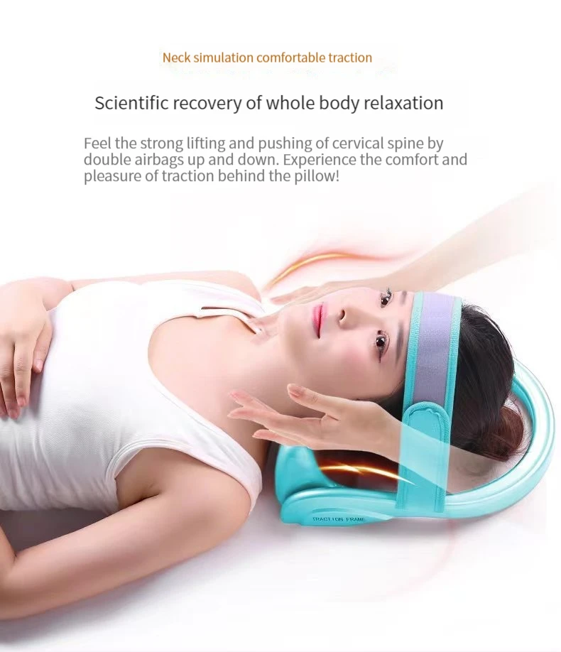 Woman lying down with glowing orange relief visualization around cervical area, exuding deep relaxation