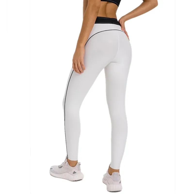High waisted Hip lifting Sports Pants Women Elastic Fitness Leggings Gym Compression Leggings Quick