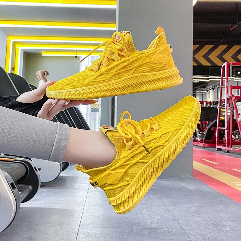 Women Yellow Sneakers Summer Breathable Mesh Women Shoes Casual Tenis Black Red Women's Vulcanized Shoes image 12