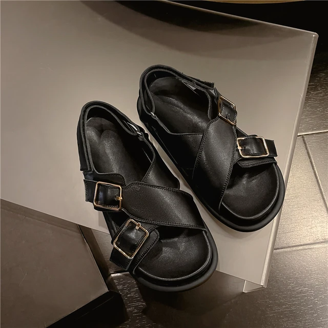 Genuine Leather Sandals For Women Flats Heels Comfortable Summer Casual Shoes Woman Student Sandals Shoes image 3