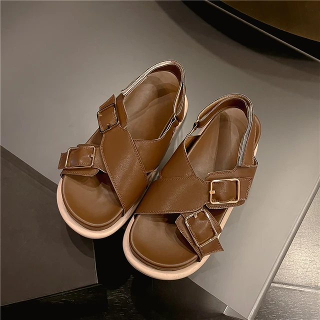 Genuine Leather Sandals For Women Flats Heels Comfortable Summer Casual Shoes Woman Student Sandals Shoes image 4