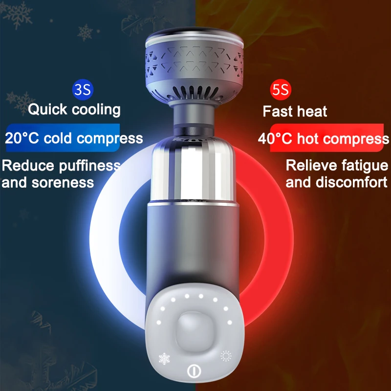 Temperature control diagram with cool blue and warm red, showing 20°C cooling and 40°C heating