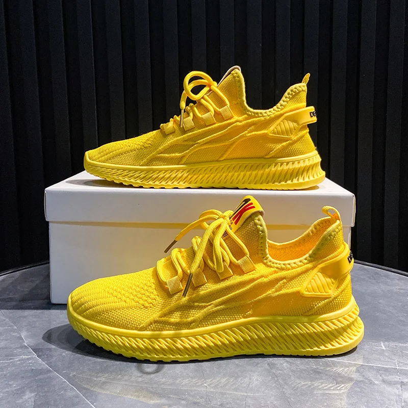 Women Yellow Sneakers Summer Breathable Mesh Women Shoes Casual Tenis Black Red Women's Vulcanized Shoes