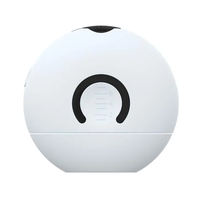 Clean white spherical LED scalp applicator with black comb insert and illuminated dial against pale pink quartz background