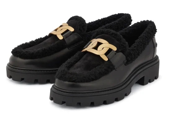 Ods Luxury Brand Sss-Grade White Mary Jane Brown Moccasin Genuine Leather Loafers With Fur For