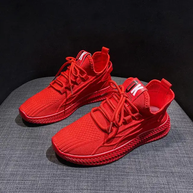 Women Yellow Sneakers Summer Breathable Mesh Women Shoes Casual Tenis Black Red Women's Vulcanized Shoes image 4