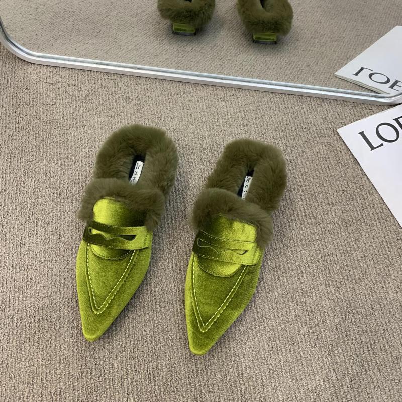 Women’s Plush Fur Platform Slippers – Warm Indoor/Outdoor Winter Slides