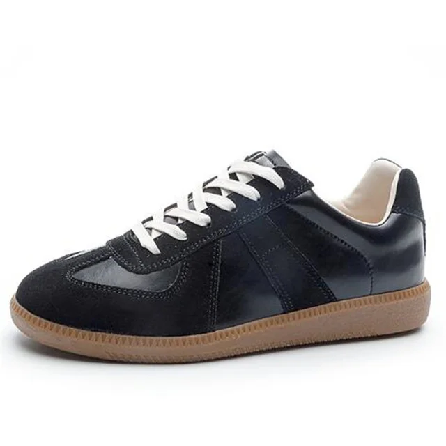 Splicing Spell Colors Genuine Leather Shoes Flat Sneakers Temperament Trend Shoes Casual Sneakers