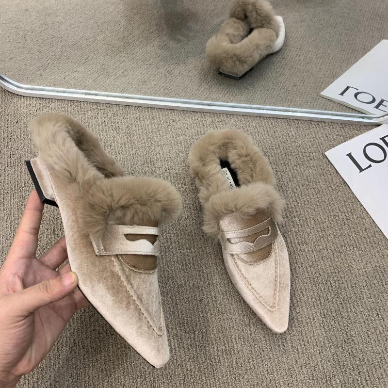 Women’s Plush Fur Platform Slippers – Warm Indoor/Outdoor Winter Slides
