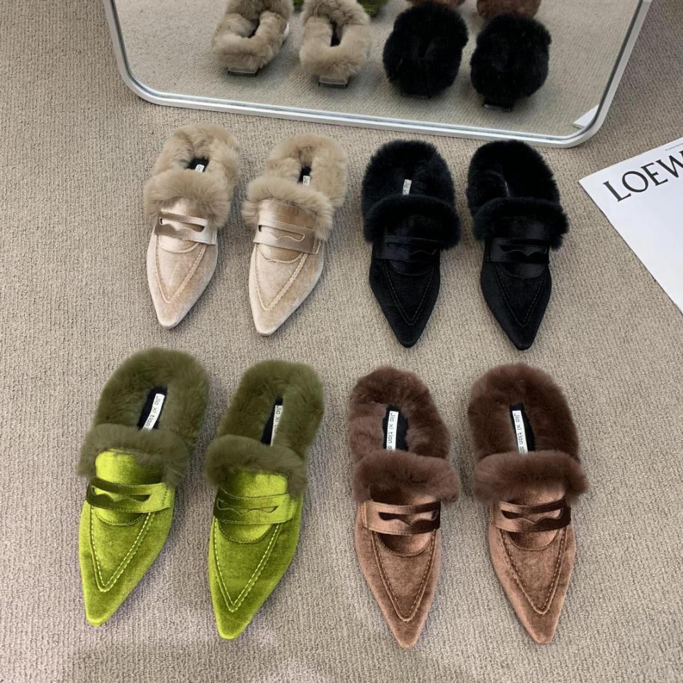 Women’s Plush Fur Platform Slippers – Warm Indoor/Outdoor Winter Slides