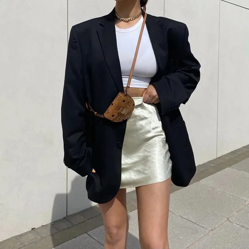 Oversize Jacket Loose Women Coat Black Blazer Female Suit Basic Classic Fashion Minimalist
