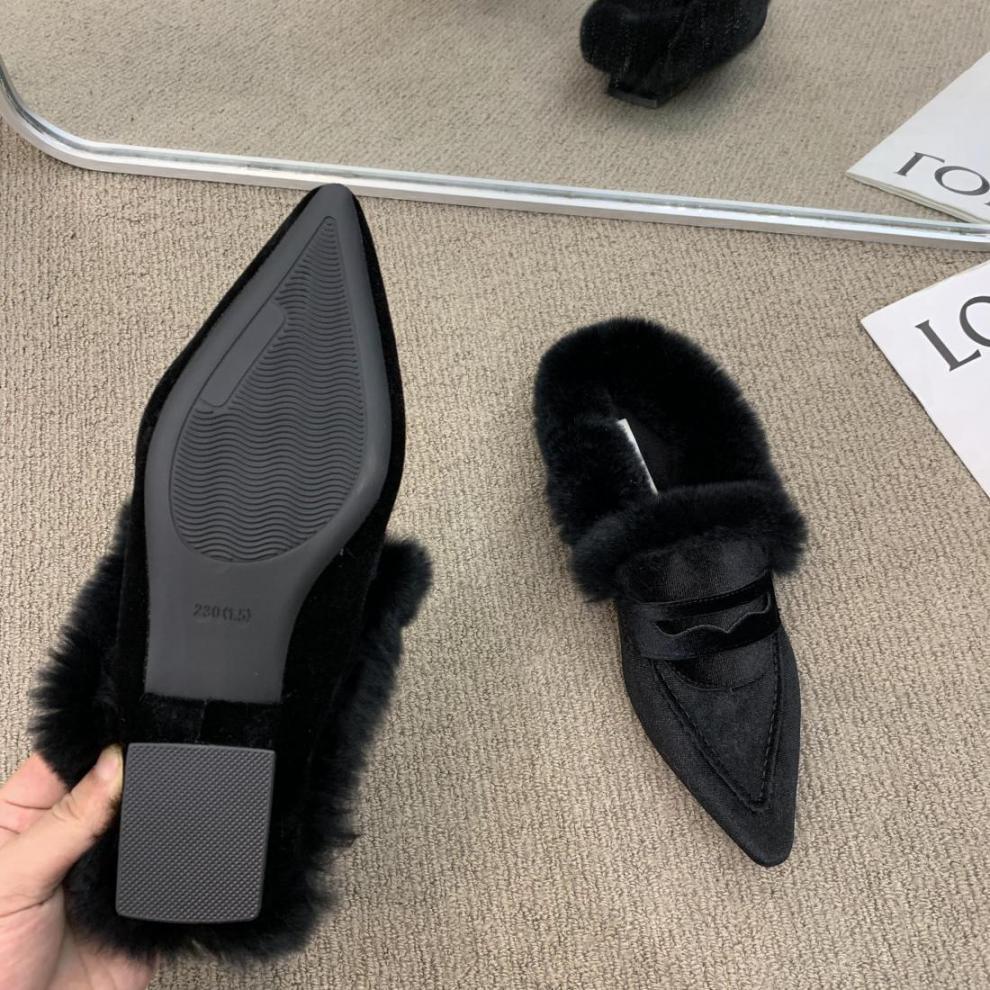 Women’s Plush Fur Platform Slippers – Warm Indoor/Outdoor Winter Slides