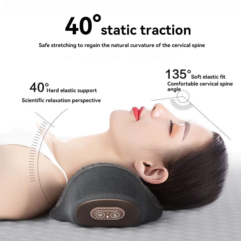 Electric Neck Massager Cervical Pillow Heating Vibration Massage Back -  gethomesolution