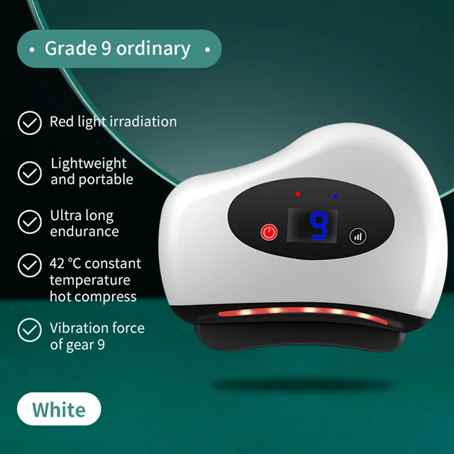 Device in hand with vibration waves visualized, demonstrating 9-speed oscillation modes