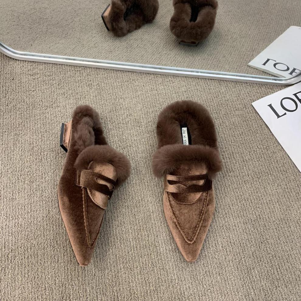 Women’s Plush Fur Platform Slippers – Warm Indoor/Outdoor Winter Slides