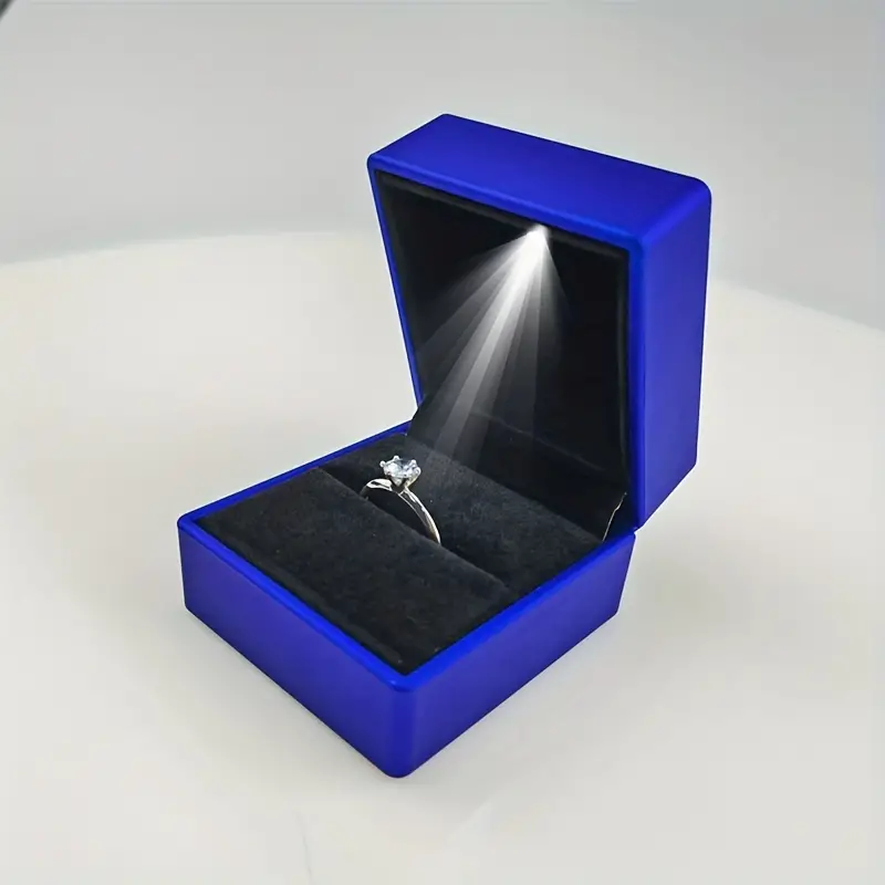 elegant led light ring box perfect for engagement wedding gifts keep your jewelry safe secure details 0