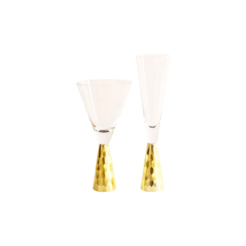 High-end Glass Wine Glasses Golden Wine Glasses Family Party Champagne Bar Whiskey Cocktail Martini