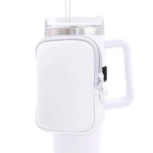Water Bottle Pouch for Stanley 40oz/20oz/30oz Neoprene Tumbler Bag w/ Pockets - Picture 12 of 15