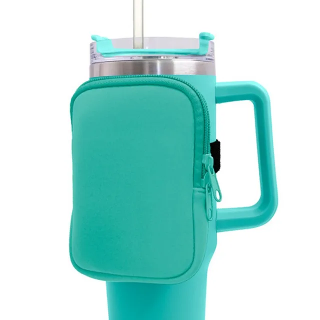 Water Bottle Pouch for Stanley 40oz/20oz/30oz Neoprene Tumbler Bag w/ Pockets - Picture 13 of 15