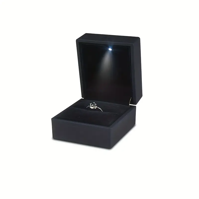 elegant led light ring box perfect for engagement wedding gifts keep your jewelry safe secure details 1