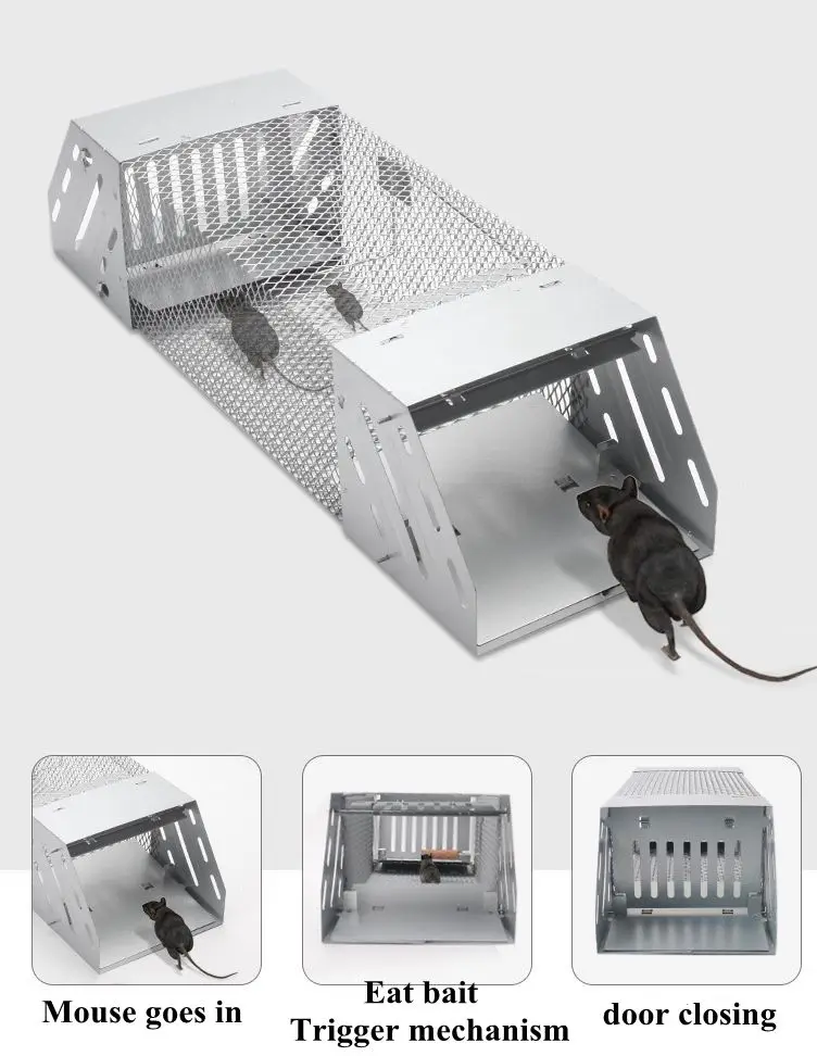 Humane Rat Trap, Chipmunk Rodent Trap That Work for Indoor and Outdoor Small Animal - Mouse Voles Hamsters Live Cage