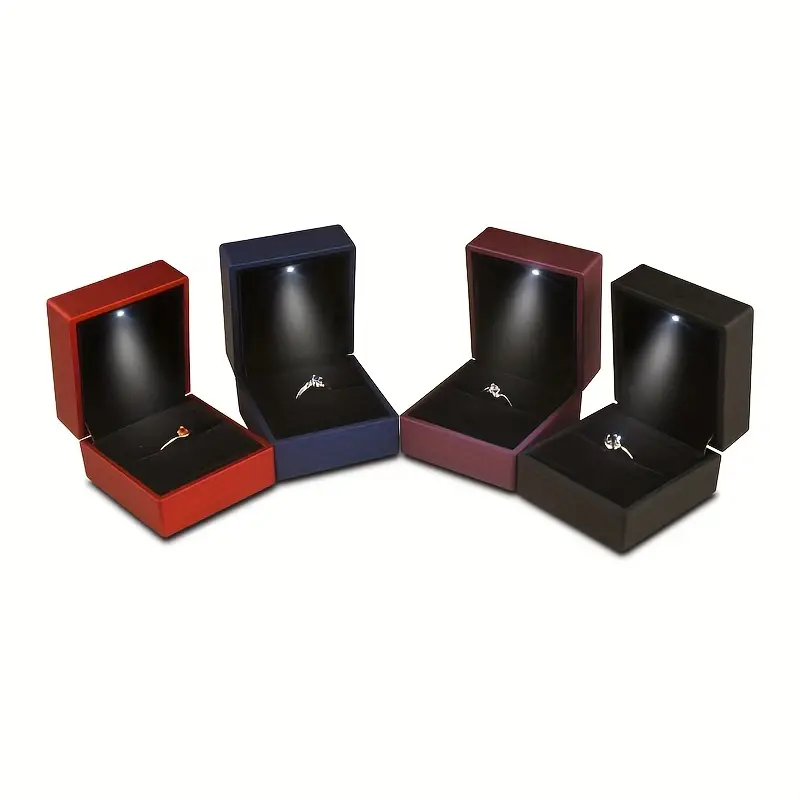 elegant led light ring box perfect for engagement wedding gifts keep your jewelry safe secure details 2