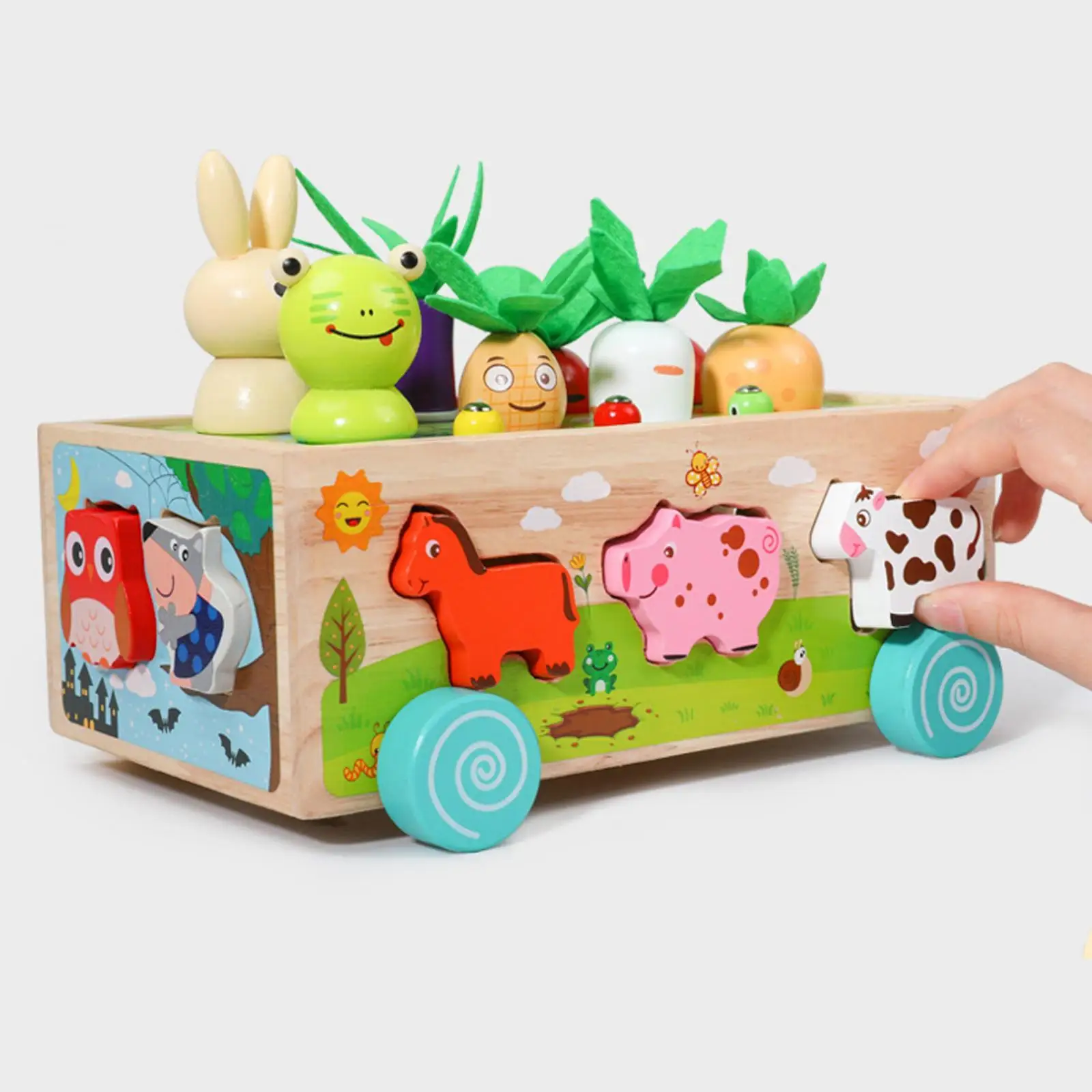 Jouets Montessori, jouet de développement, jeu de récolte de carottes, jouet en bois, apprentissage préscolaire pour cadeau de vacances, enfants de 3, 4 et 5 ans