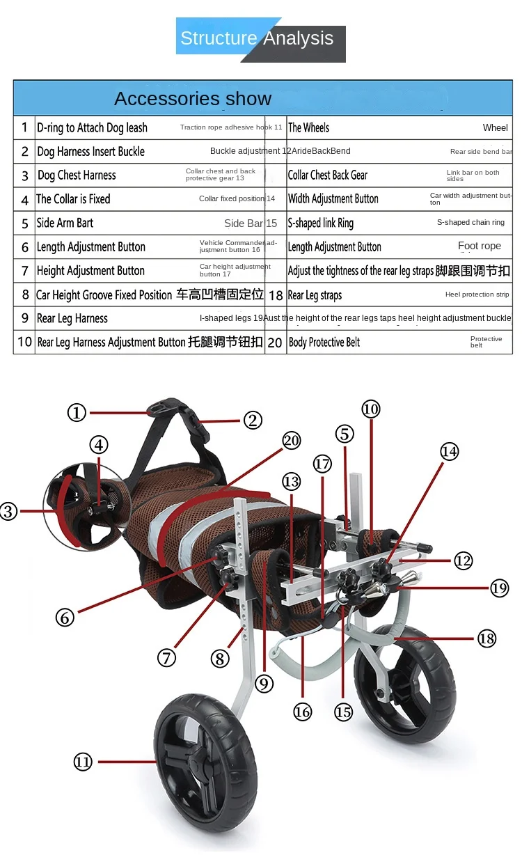 Verstellbarer Hunde_Rollstuhl fuer Rehabilitation_Mobilitaetshilfe fuer kleine und mittlere Hunde-06.jpg