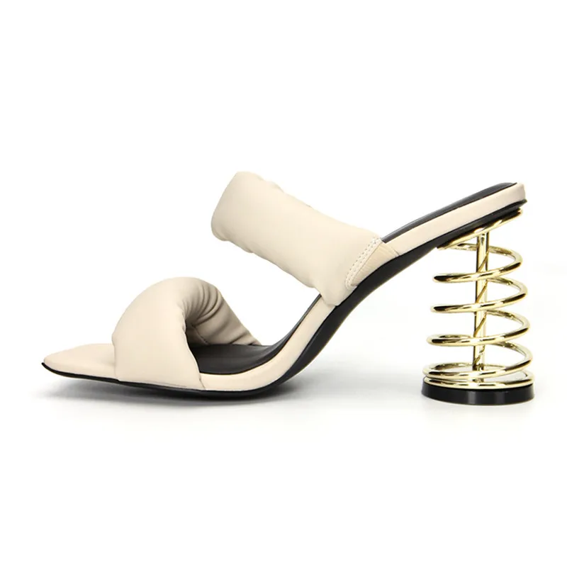 Designer Gladiator High Heel Mules – Women’s Strange Heel Sandals for Summer & Prom